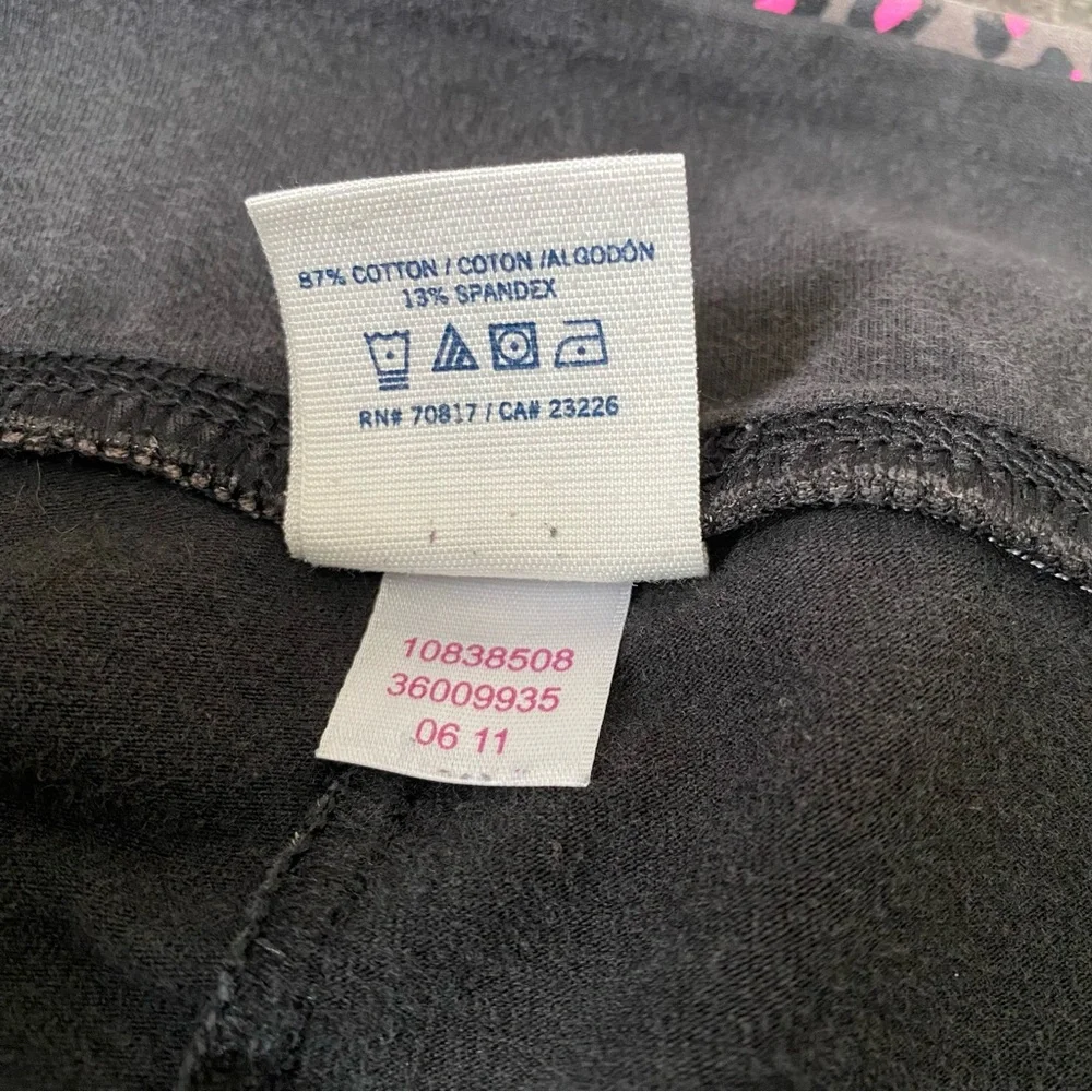 PINK Victoria's Secret Black Yoga Booty Shorts with Pink Leopard Accents - Picture 4 of 4